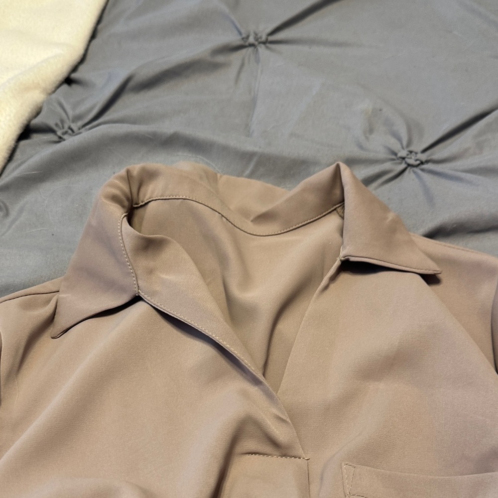 Camel Belted Shirt Dress - Picture 4 of 6